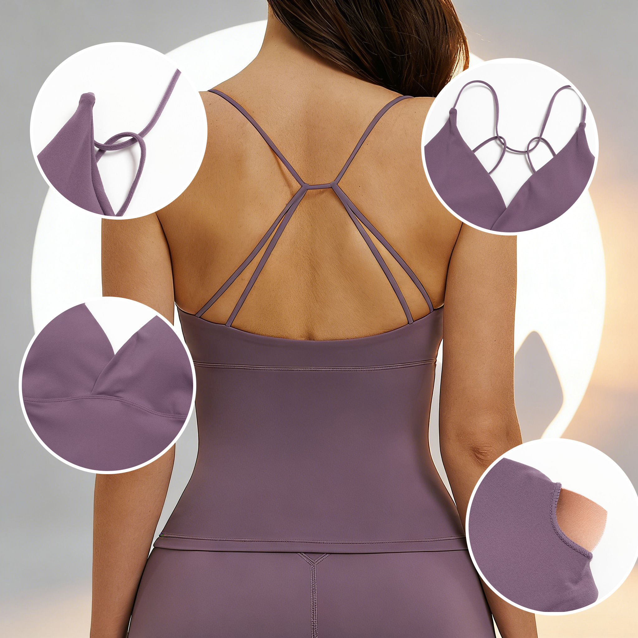 Yoga Tank Top with Pads Backle - Suspender Tank Top ulasan dan harga
