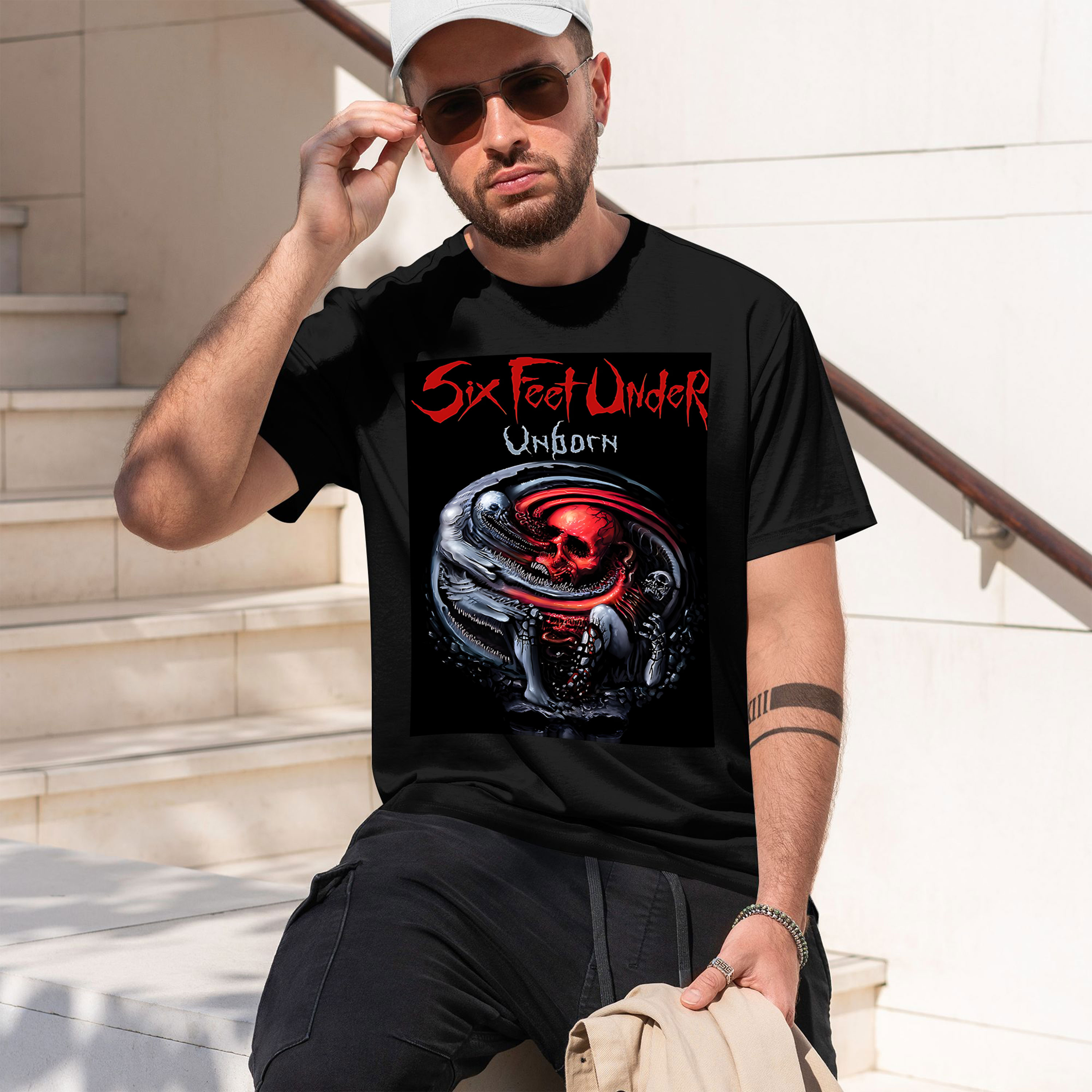 Six Feet Under – Unborn back 2 - Undershirt Crew Neck ulasan dan harga