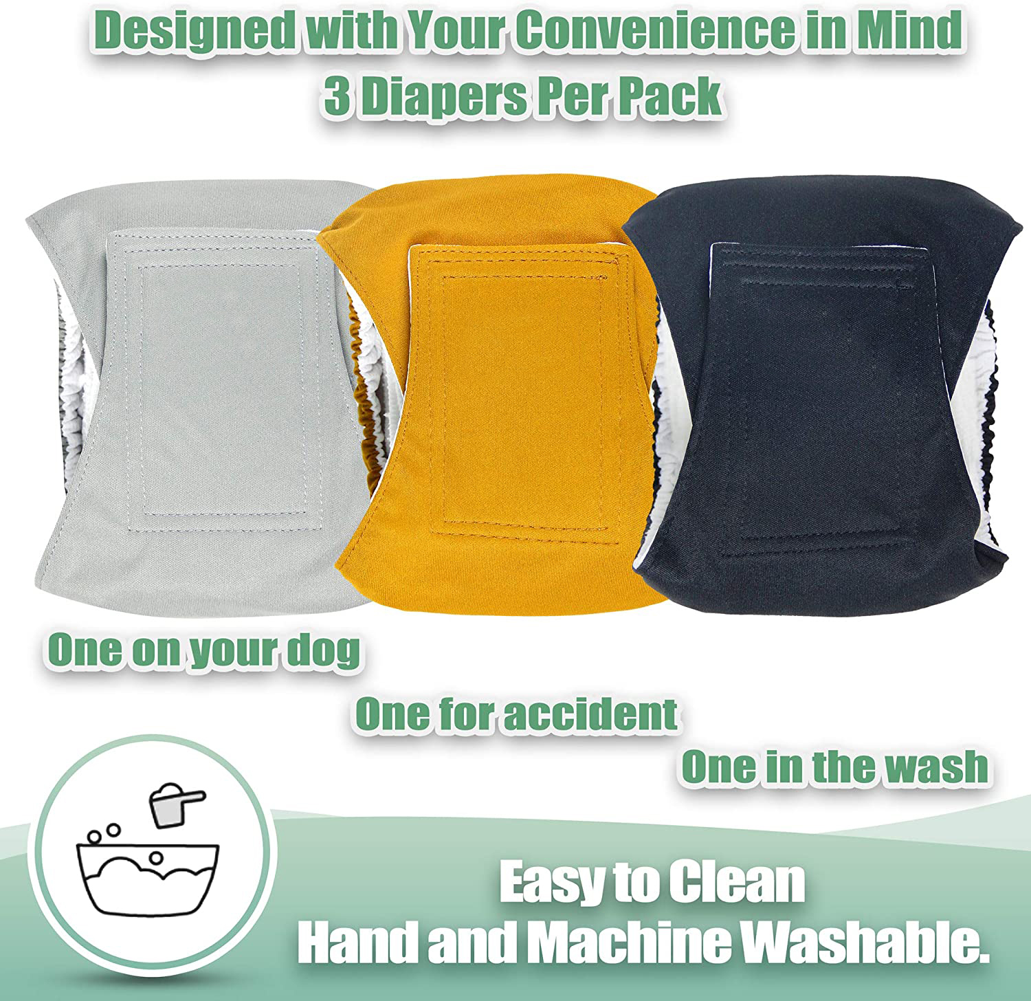 3 Pack Dog Belly Bands Washabl - Multi Pack Underwear ulasan dan harga