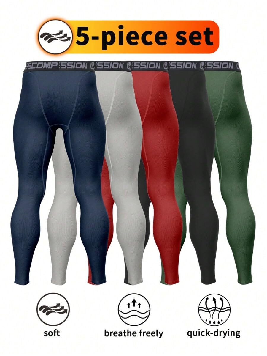 5pcs Men's Fitness Compression - Compression Long Pant ulasan dan harga