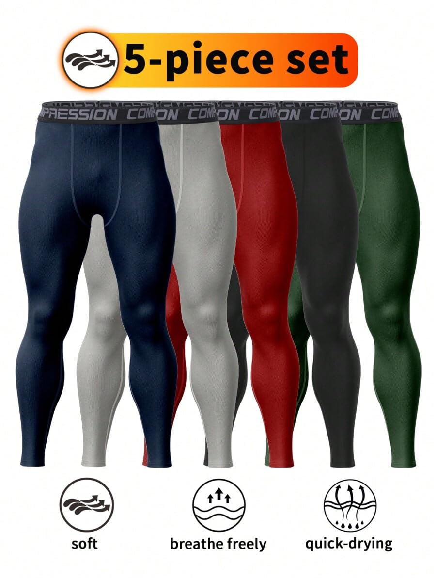 5pcs Men's Fitness Compression - Compression Long Pant ulasan dan harga