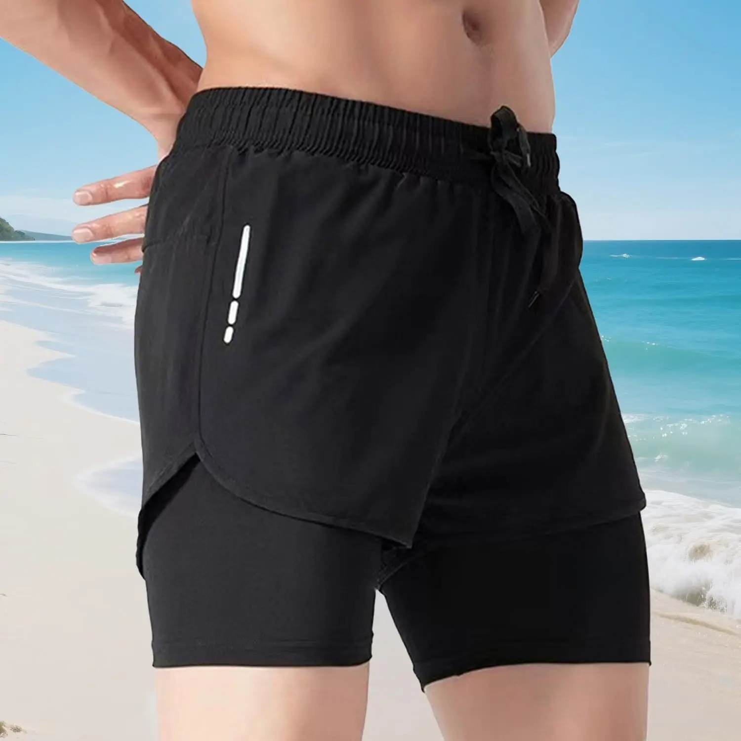 Men's Swim Trunks Quick Dry At - Compression Shorts Athletes ulasan dan harga